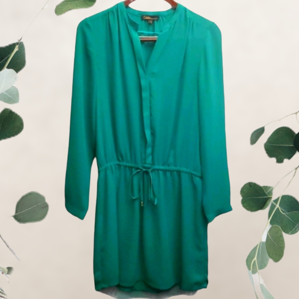 Green Dalia long sleeve Dress